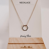 rose gold dainty hexagon necklace