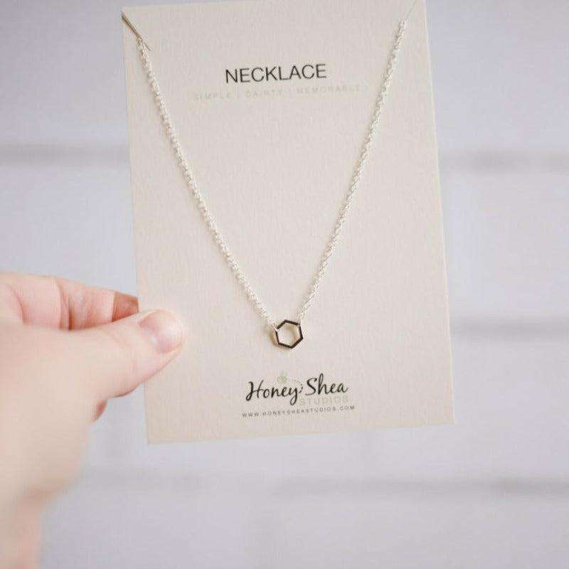 Tiny Hexagon Necklace